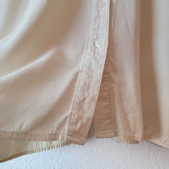 Vintage Cream Floral Lace 90s Rose Applique Long Sleeve Button Coquette Blouse - Picture 11 of 15